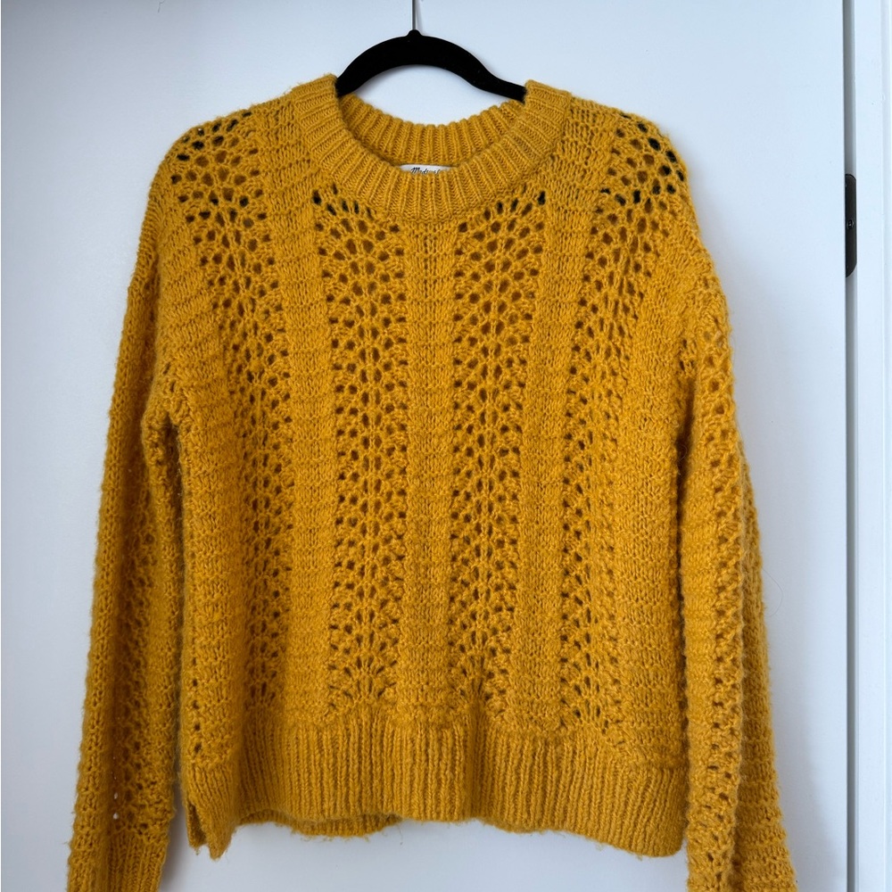 Madewell Yellow Open-Knit Sweater